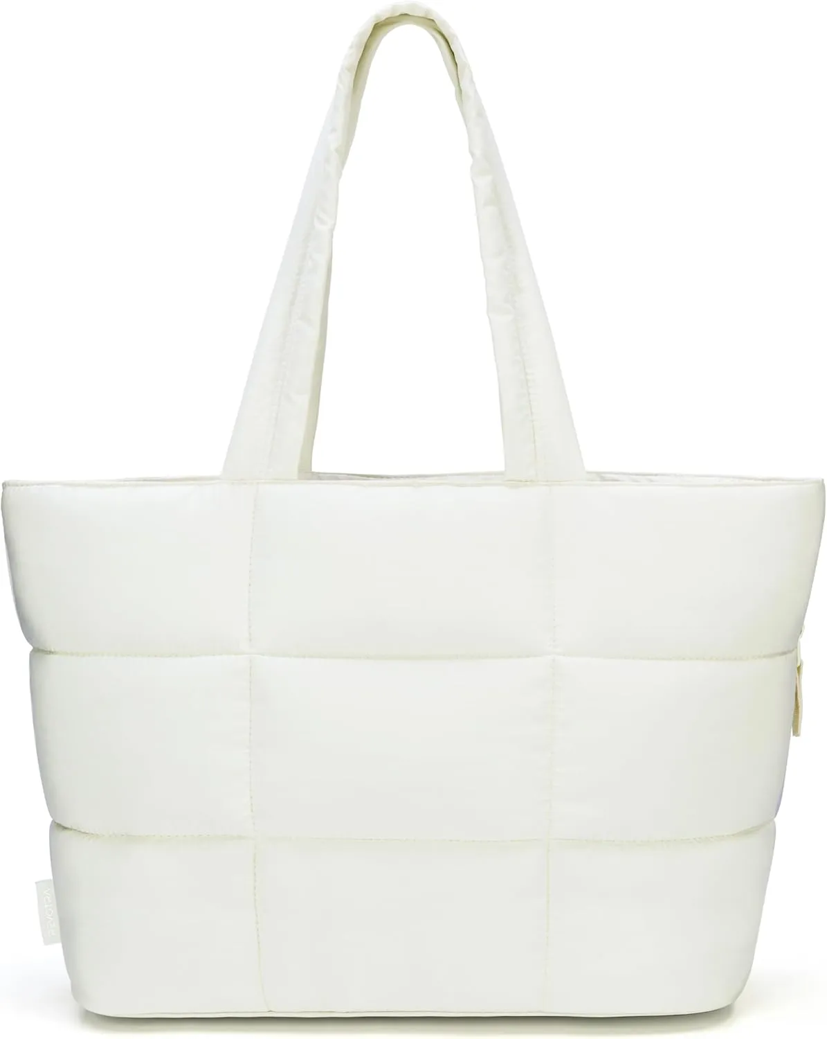 Puffer Tote Bag for Women, Large Quilted Puffy Handbag with Side Pockets Lightweight Shoulder Bag