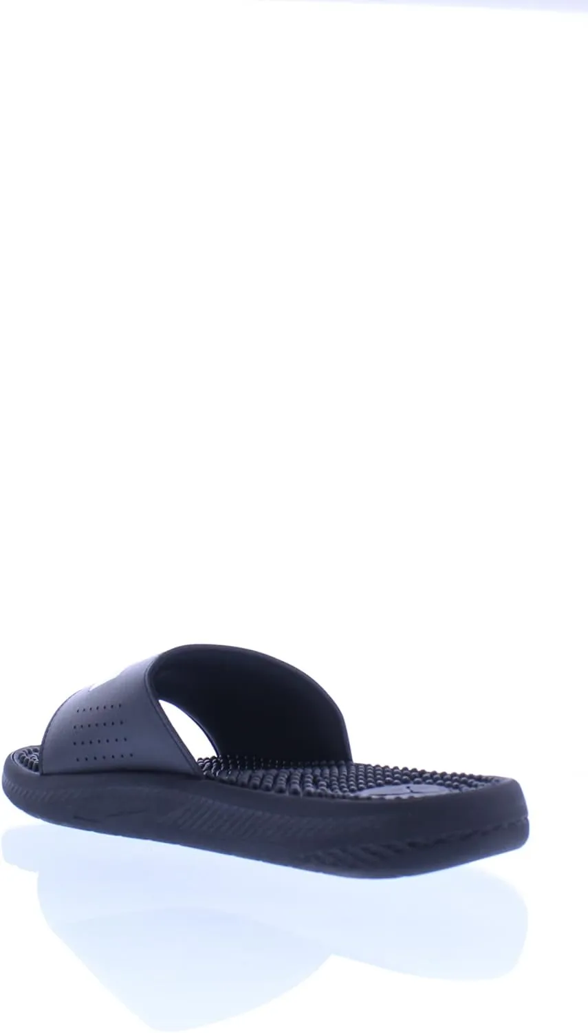 PUMA Men's Softride Massage Slide Sandals, Black-White, 8