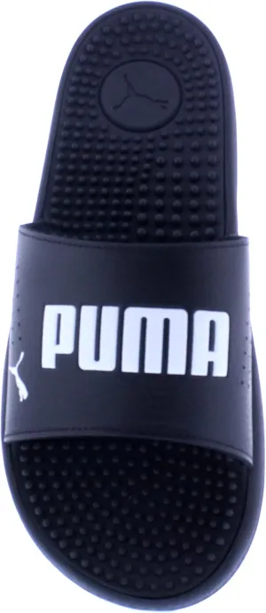 PUMA Men's Softride Massage Slide Sandals, Black-White, 8