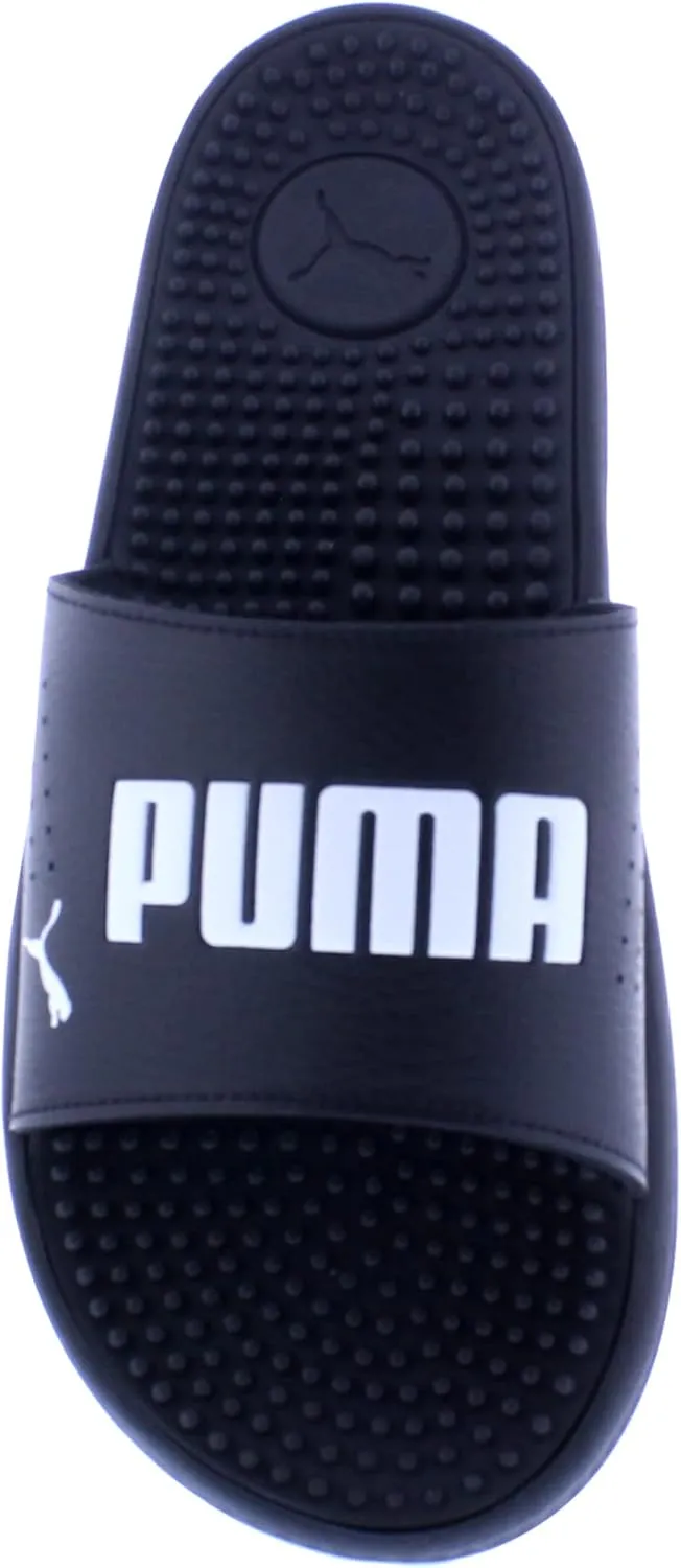 PUMA Men's Softride Massage Slide Sandals, Black-White, 8