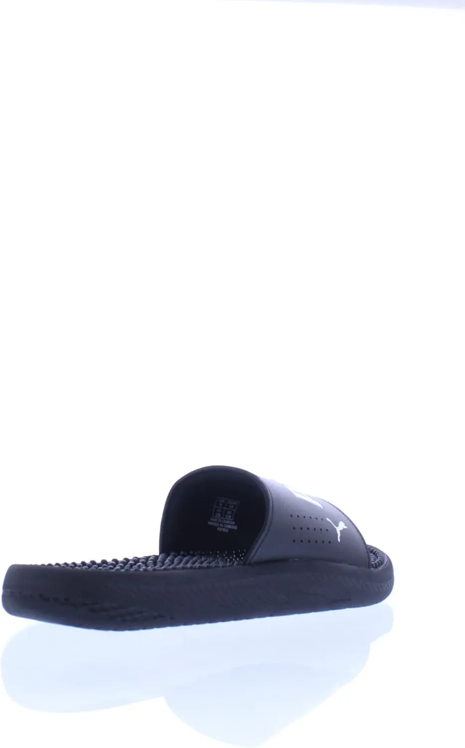 PUMA Men's Softride Massage Slide Sandals, Black-White, 8