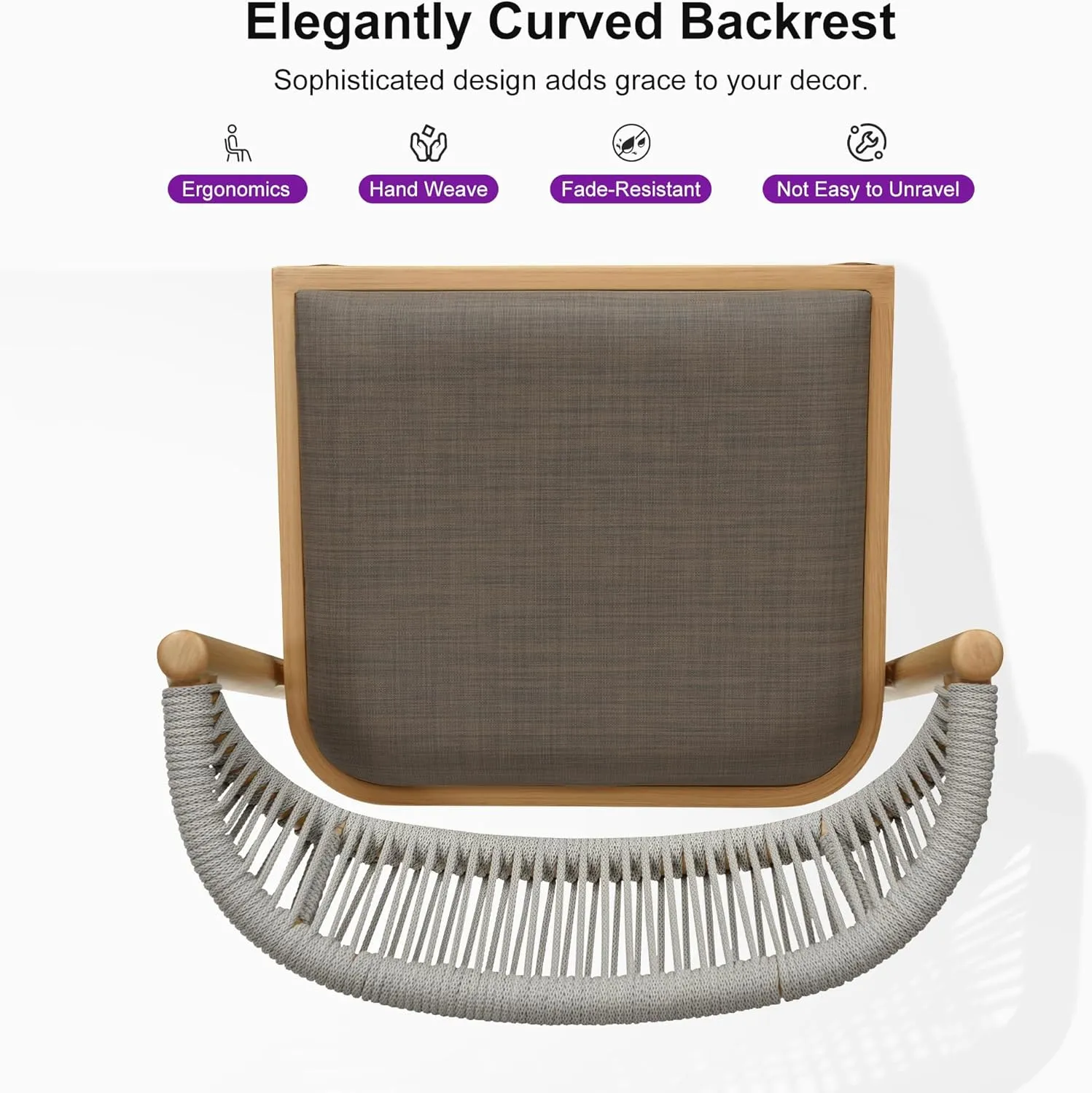 PURPLE LEAF Bar Stool Set of 2 Patio Aluminum Bistro Rattan Modern with Back and Cushion Outdoor Wicker Bar Height Stool for Garden Kitchen Brown Deep Teak