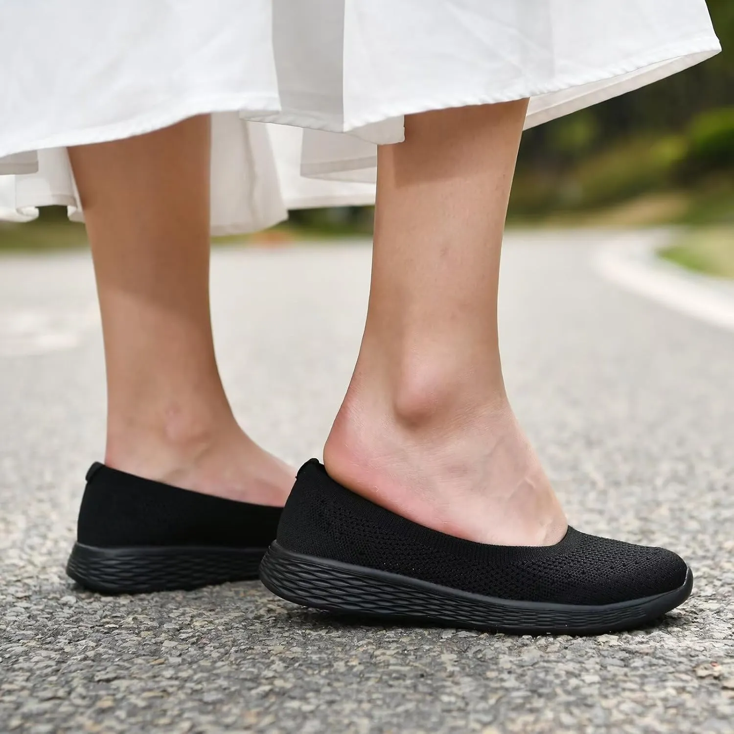 Puxowe Women's Shoes for Women Round Toe Slip on Women's Walking Flat Shoes Memory Foam Shoes Mesh Casual Nurse Sneakers Dress Shoes