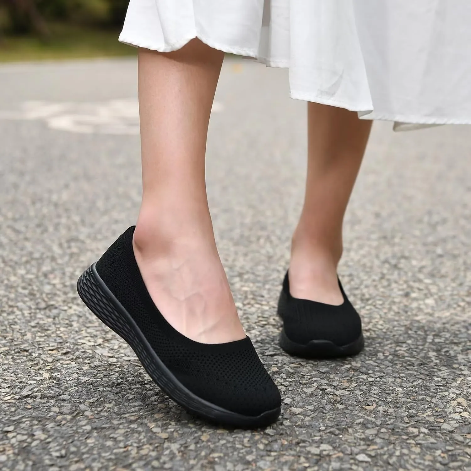 Puxowe Women's Shoes for Women Round Toe Slip on Women's Walking Flat Shoes Memory Foam Shoes Mesh Casual Nurse Sneakers Dress Shoes