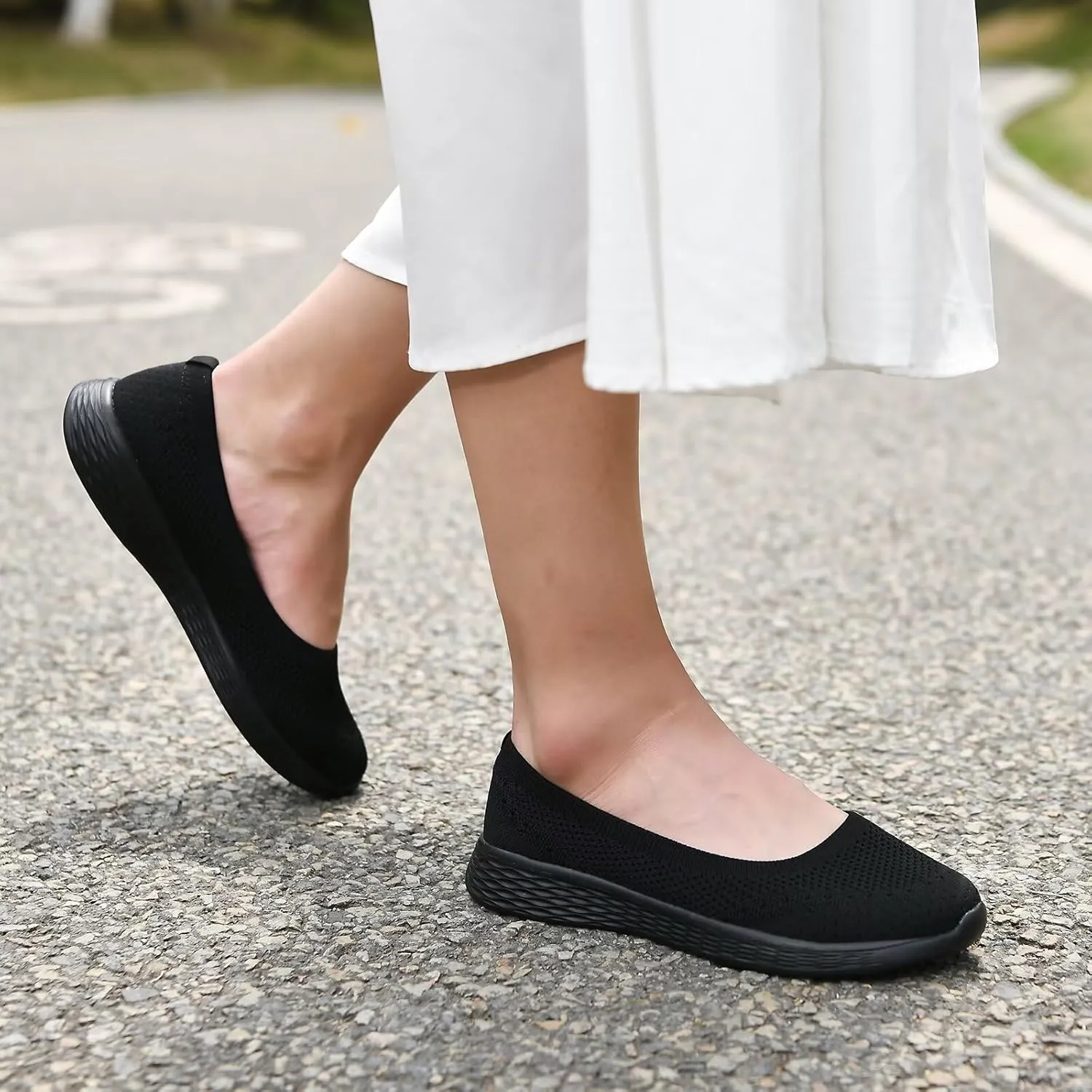 Puxowe Women's Shoes for Women Round Toe Slip on Women's Walking Flat Shoes Memory Foam Shoes Mesh Casual Nurse Sneakers Dress Shoes