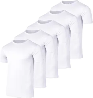 Real Essentials 5 Pack Men’s Active Quick Dry Mesh Crew Neck T Shirts | Athletic Short Sleeve Tee (Available in Big & Tall)
