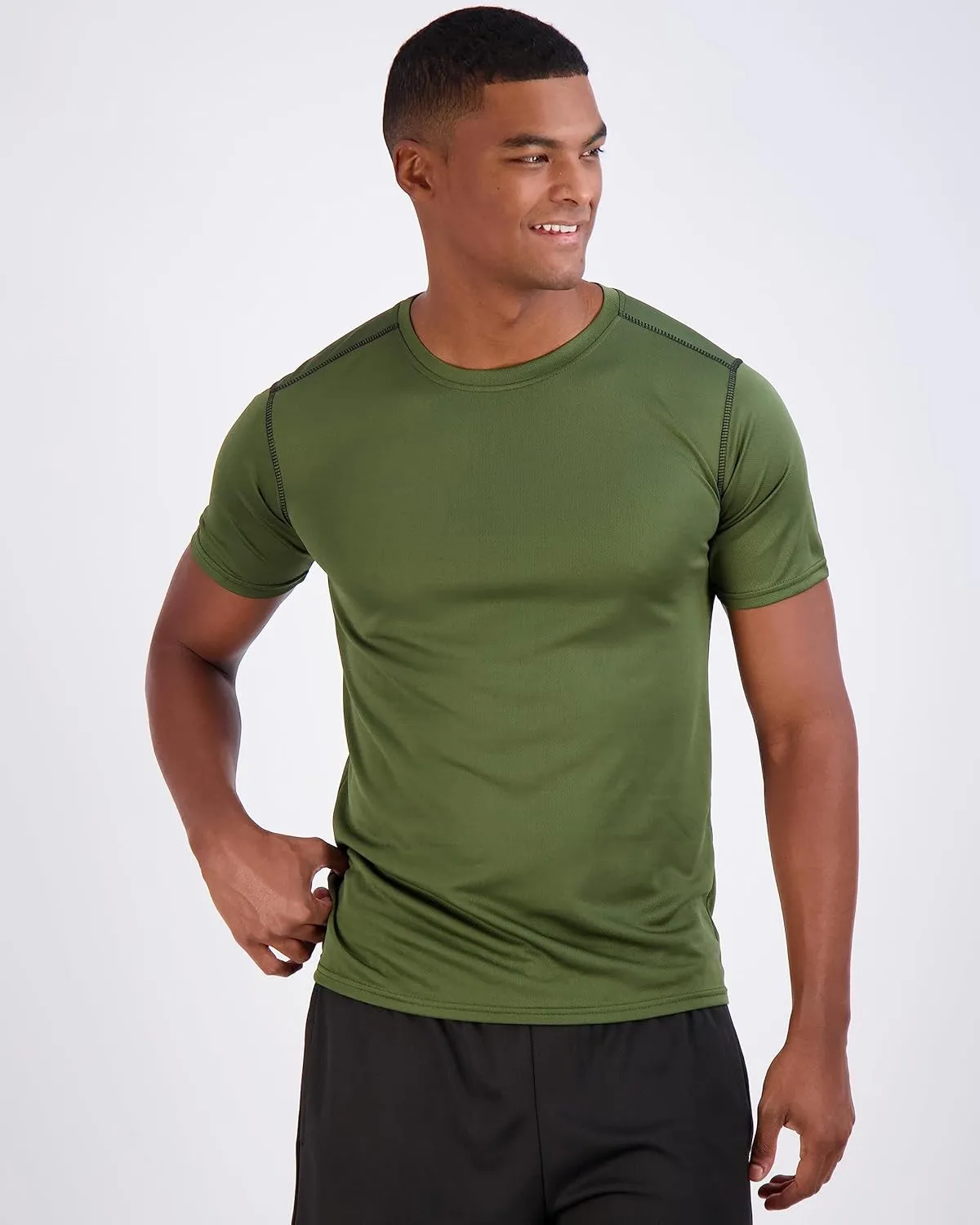 Real Essentials 5 Pack Men’s Active Quick Dry Mesh Crew Neck T Shirts | Athletic Short Sleeve Tee (Available in Big & Tall)