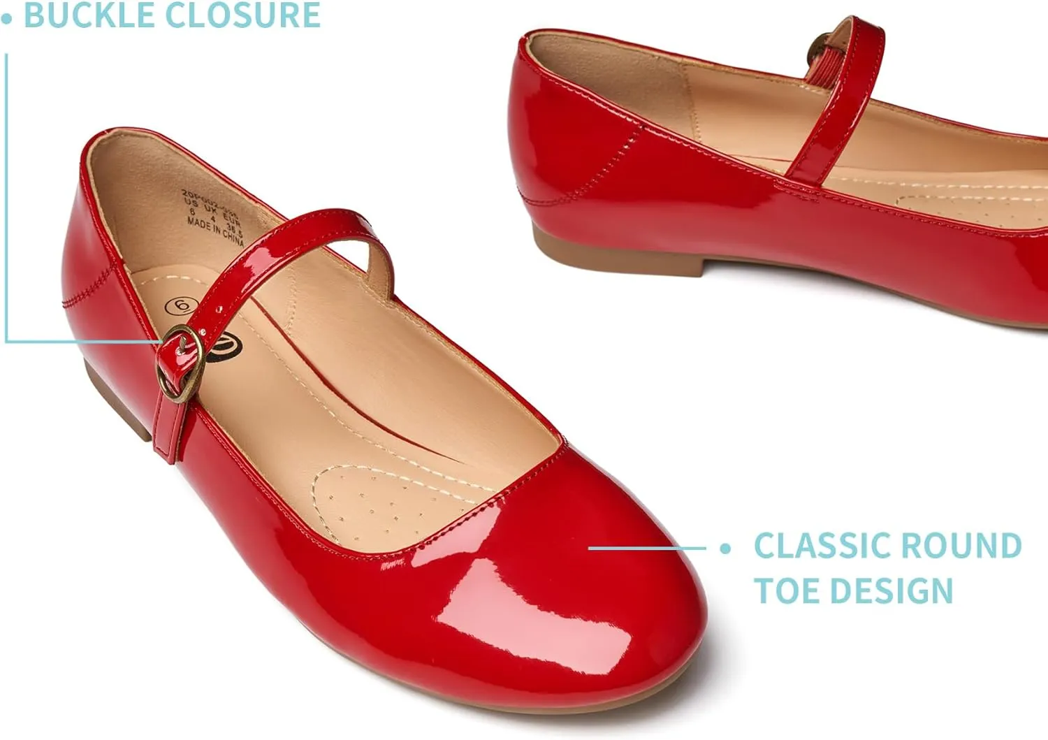 Rekayla Mary Jane Flats Shoes Women Dressy Comfortable Round Toe Slip on Ballet Flat