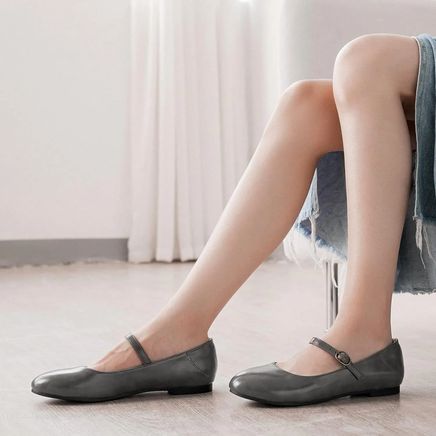 Rekayla Mary Jane Flats Shoes Women Dressy Comfortable Round Toe Slip on Ballet Flat