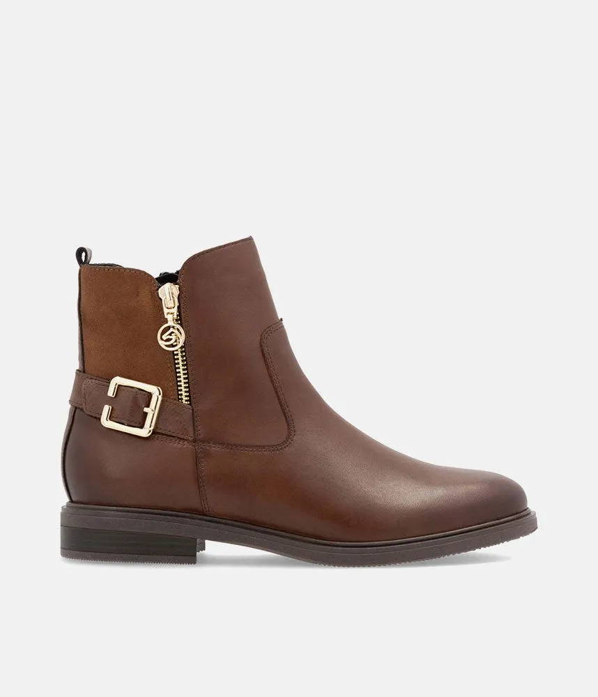 Remonte Versatile Brown Leather Ankle Boots