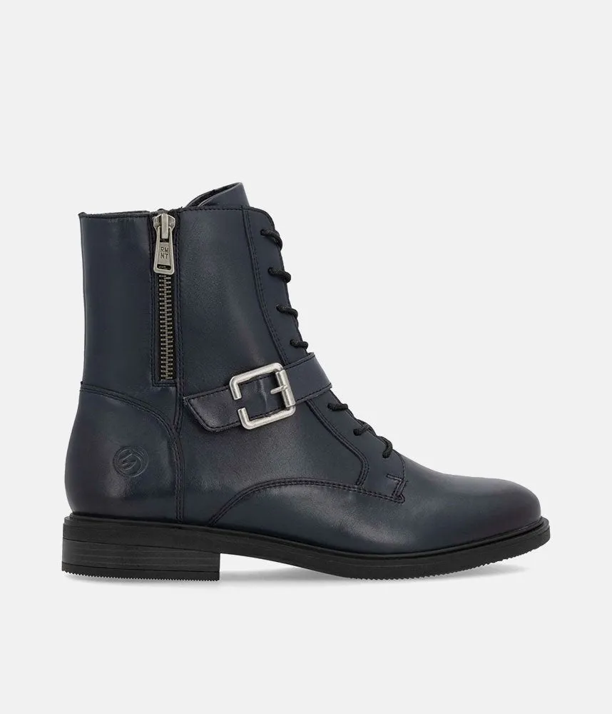 Remonte Versatile Navy Leather Ankle Boots