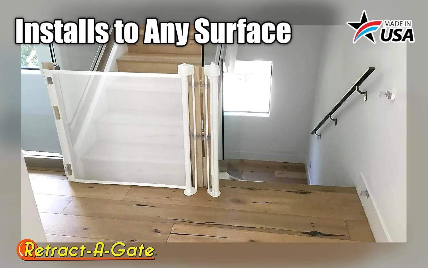 Retract-A-Gate 52" White: The Original and only Made in USA Retractable Baby, Dog, & Cat Gate