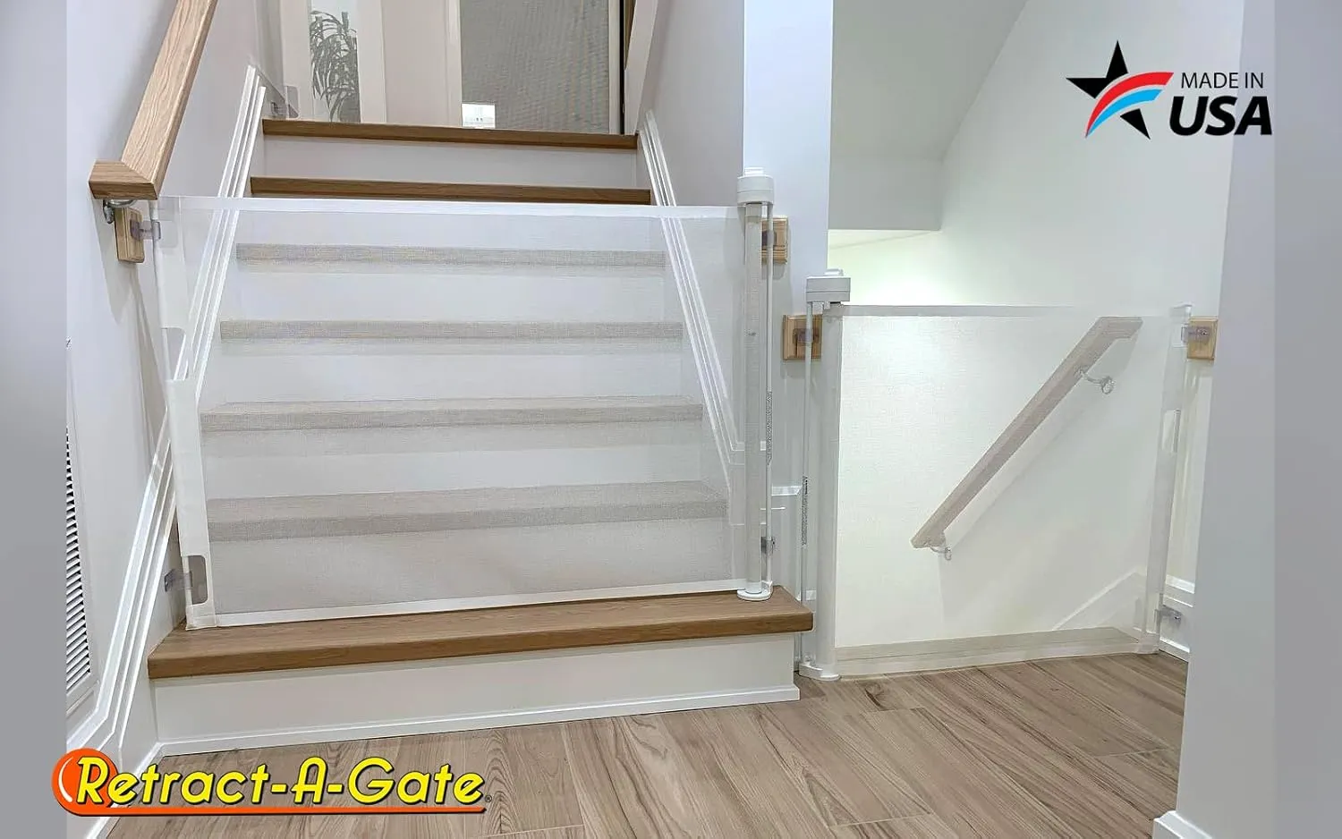 Retract-A-Gate 52" White: The Original and only Made in USA Retractable Baby, Dog, & Cat Gate