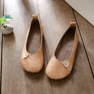 Retro Applique Handmade Soft Comfortable Flat Shoes