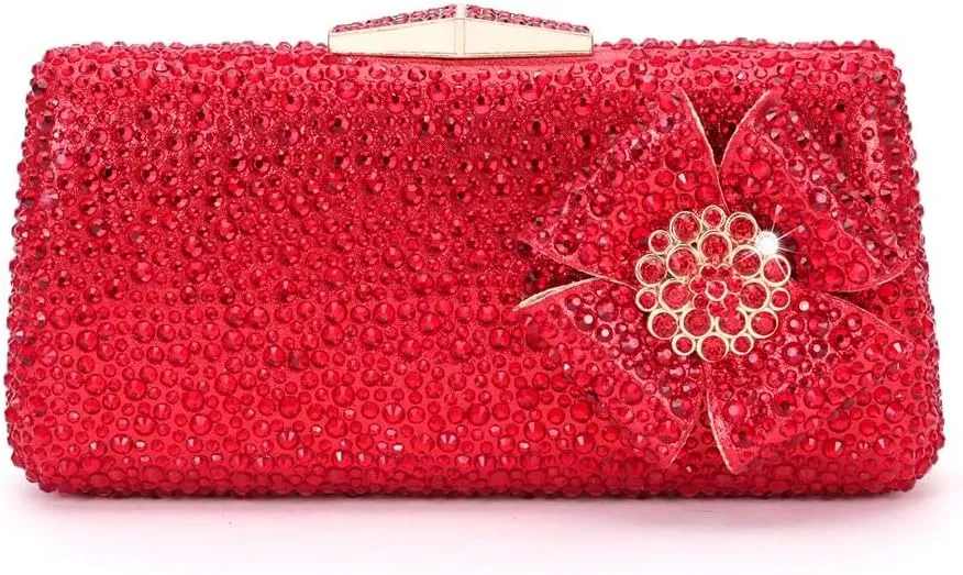Rhinestone PU Short Heel Slippers with Daily Flash Rhinestone Party Shoe Bag