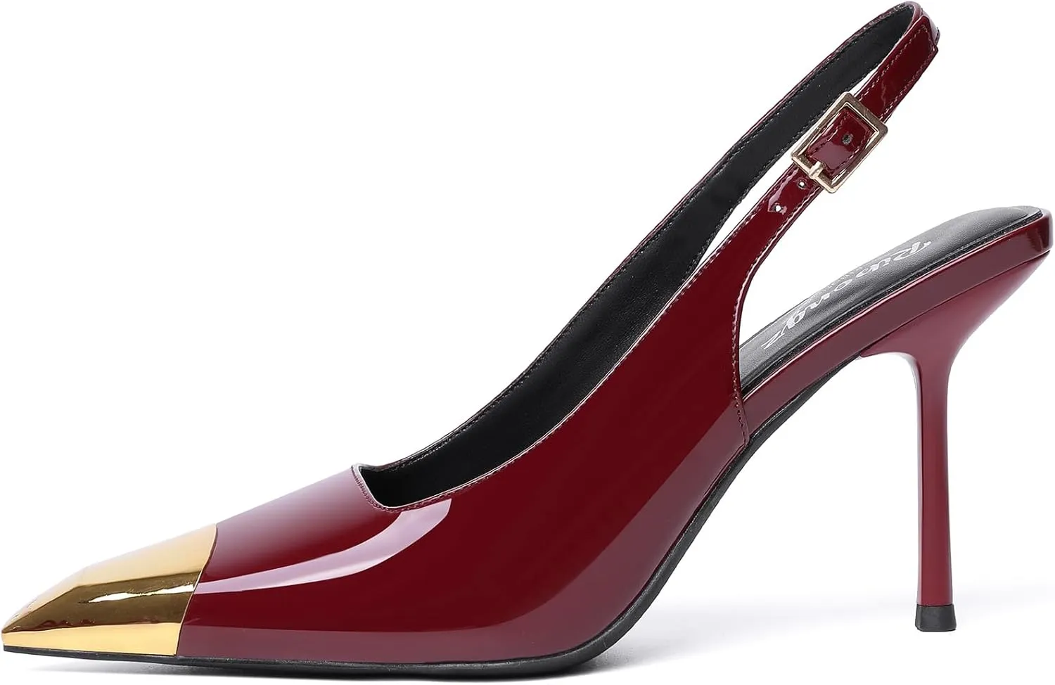 RIBONGZ Sexy Slingback Pumps Elegant Dressy Heels for Women Closed Toe Pointy High Heels Wedding Bride Prom Party Evening Shoes
