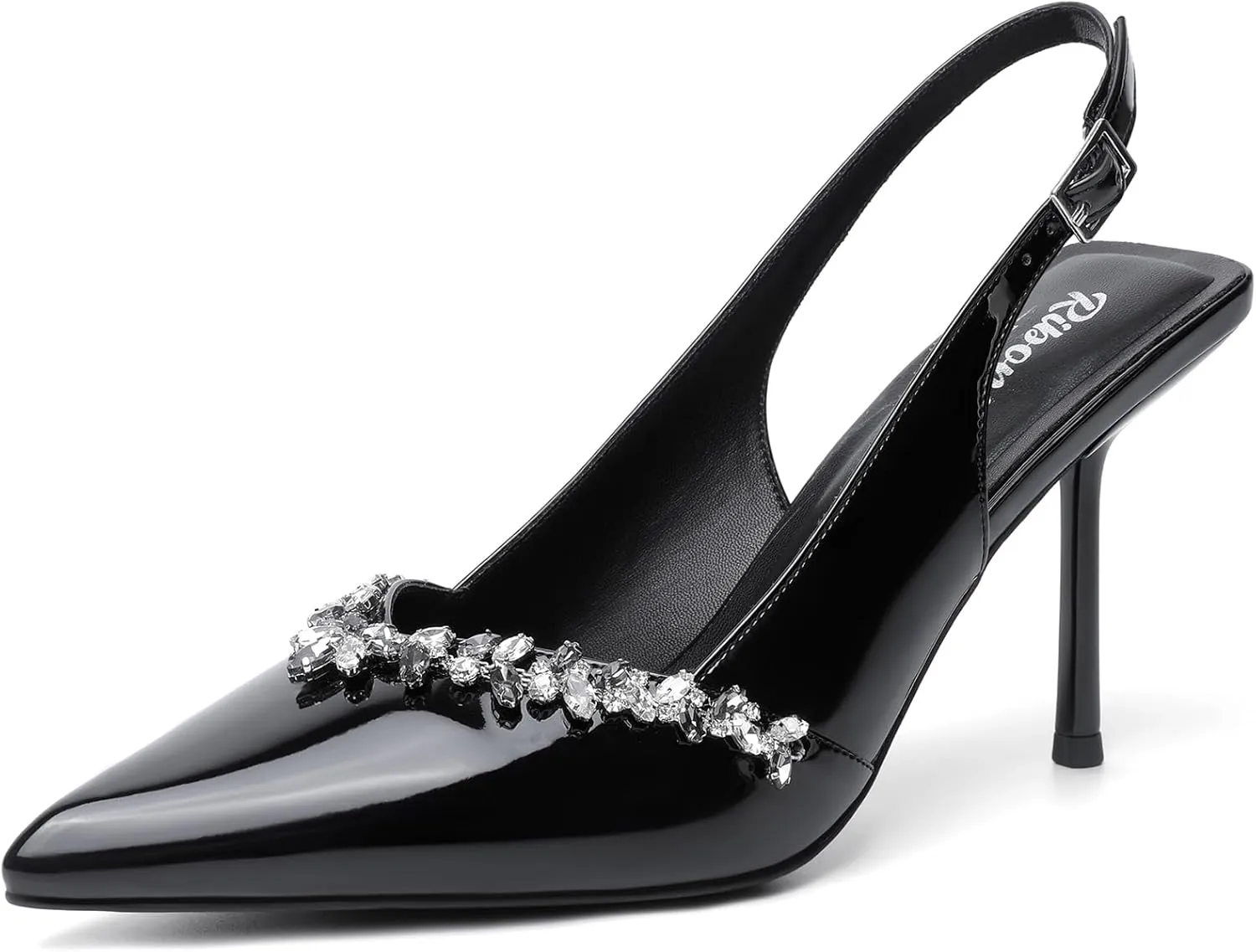 RIBONGZ Sexy Slingback Pumps Elegant Dressy Heels for Women Closed Toe Pointy High Heels Wedding Bride Prom Party Evening Shoes