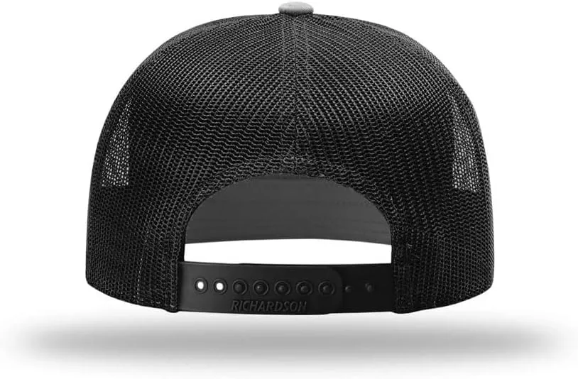 Richardson 168 Hi-Pro 7 Panel Flat Bill Adjustable Snapback Trucker Mesh Back Cap | OSFM | Bulk Pack Available