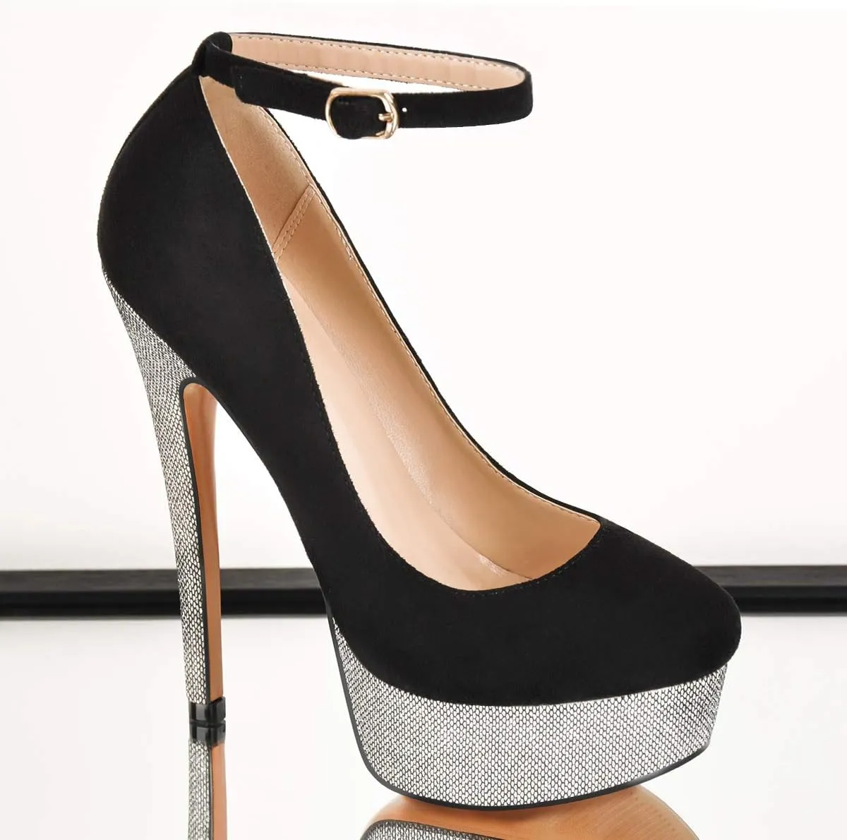 Richealnana Women's Double Platform Stiletto High Heel Pumps