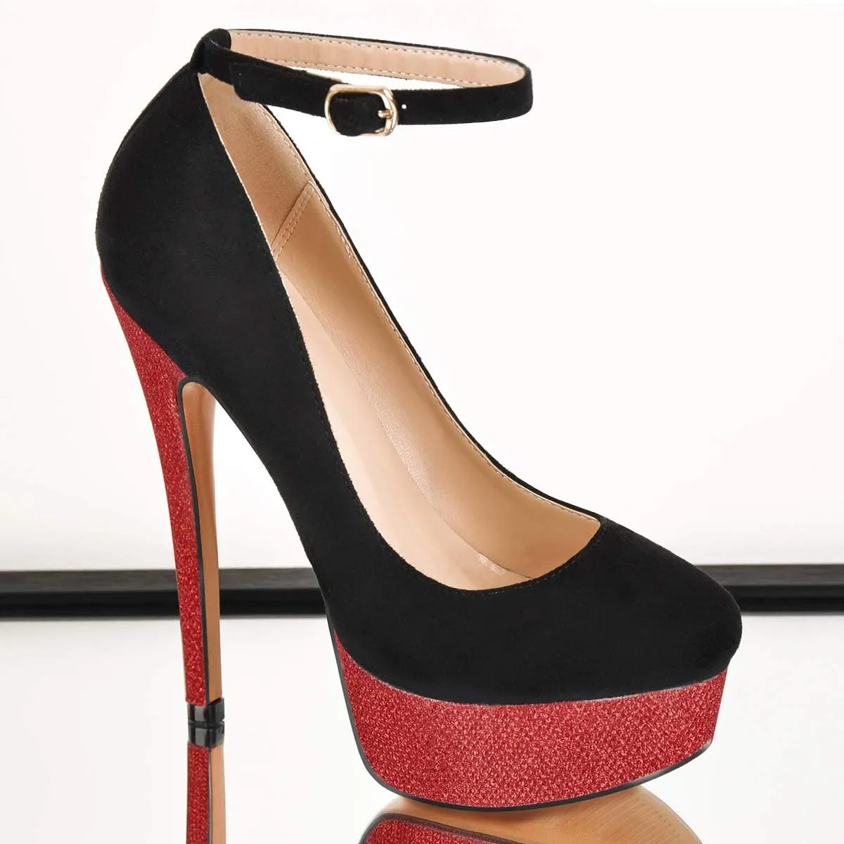 Richealnana Women's Double Platform Stiletto High Heel Pumps