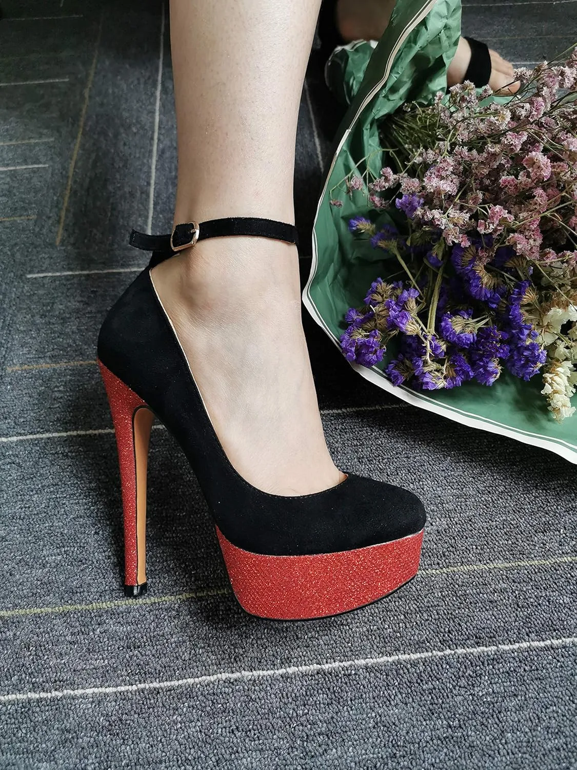 Richealnana Women's Double Platform Stiletto High Heel Pumps