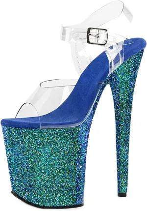 Roimaash Fancy Women 20CM Glitter Pole Dance Sandals