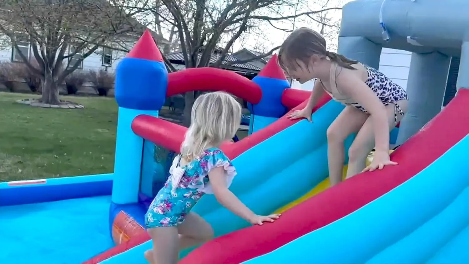 ROOJER Inflatable Water Slide Bounce House for Kids Backyard 10-in-1 Blow Up Water Park with Blower, Splash Pool, Climbing Wall & Multi-Sport Games | Summer Indoor Outdoor Play & Party Gifts