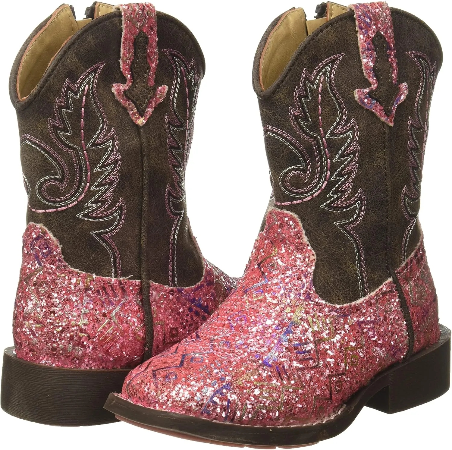 ROPER Girls' Glitter Aztec Boot
