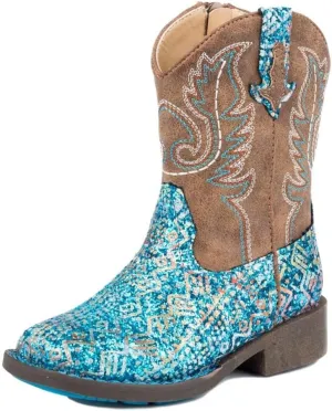 ROPER Girls' Glitter Aztec Boot