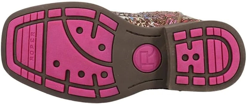 ROPER Kids Girls Aztec Glitter Square Toe Casual Boots Mid Calf - Brown