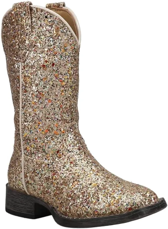 ROPER Toddler Girls Glitter Galore Square Toe Casual Boots Ankle - Blue