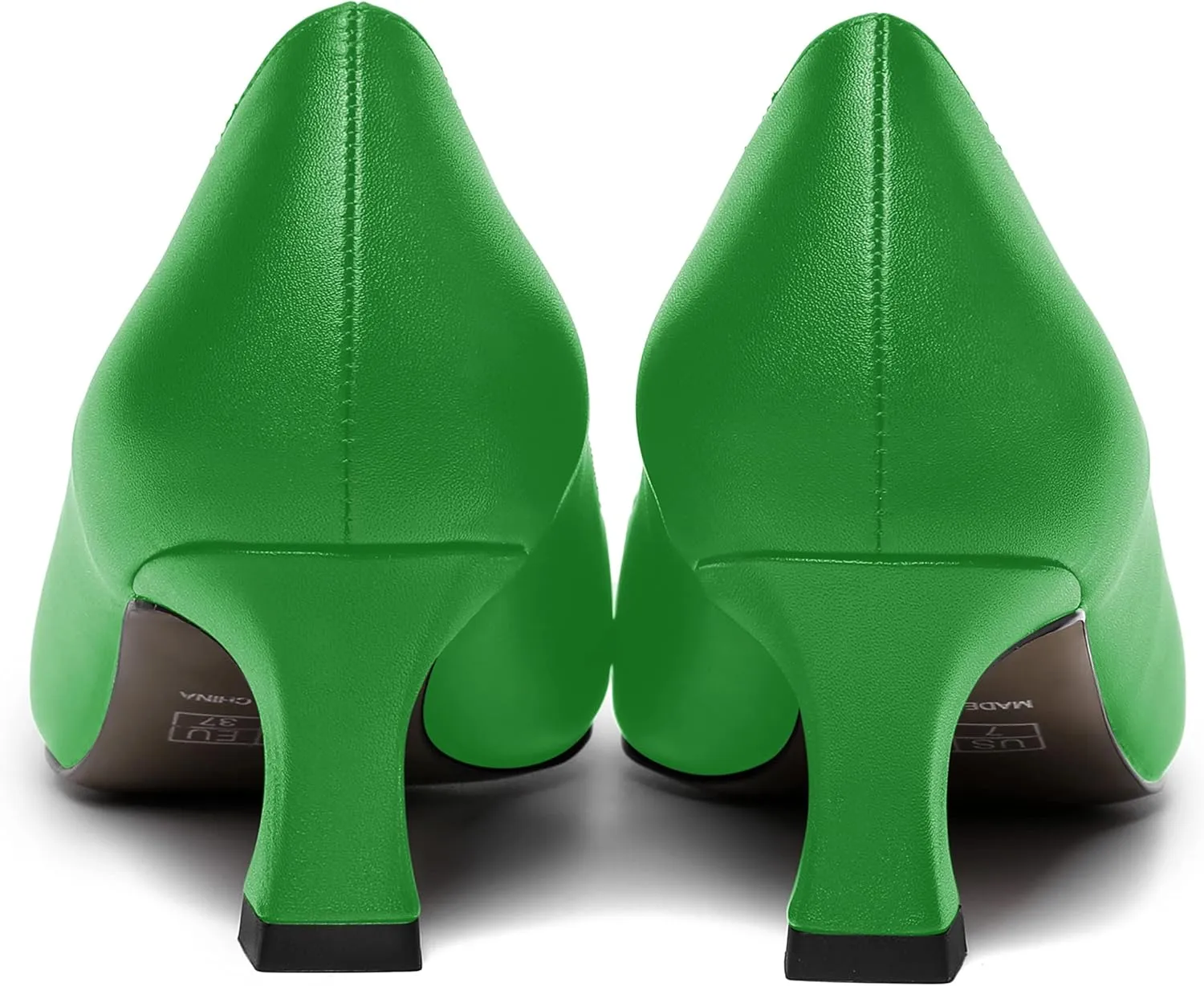 ROSERWISH Womens Pointed Toe Office Casual Elegant Matte Slip On Spool Kitten Low Heel Pumps Shoes 2 Inch