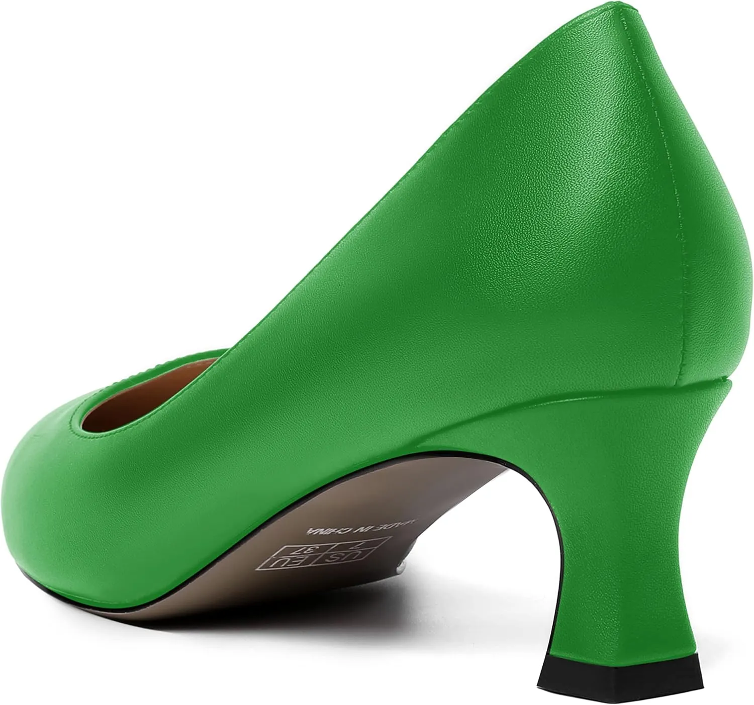 ROSERWISH Womens Pointed Toe Office Casual Elegant Matte Slip On Spool Kitten Low Heel Pumps Shoes 2 Inch