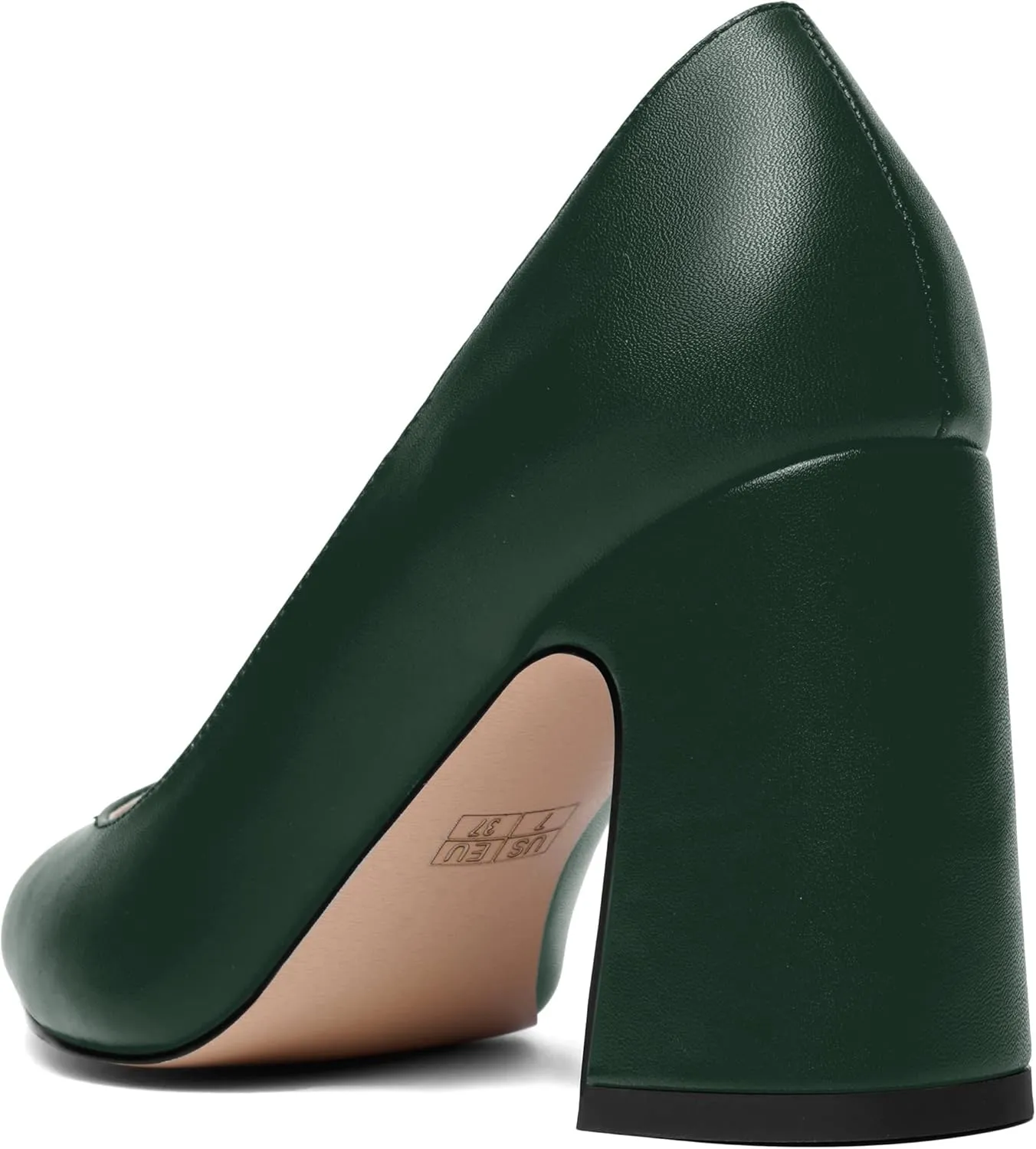 ROSERWISH Womens Sexy Elegant Pointed Toe Slip On Matte Wedding Block High Heel Pumps Dressy Shoes 3.5 Inch