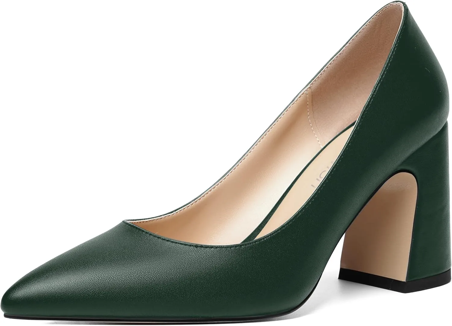 ROSERWISH Womens Sexy Elegant Pointed Toe Slip On Matte Wedding Block High Heel Pumps Dressy Shoes 3.5 Inch