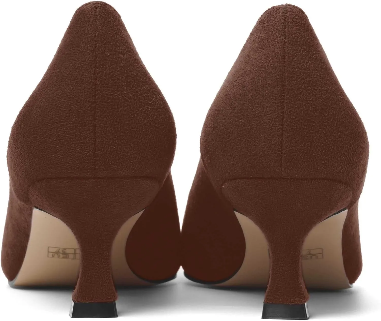 ROSERWISH Womens Slip On Casual Office Suede Pointed Toe Elegant Kitten Low Heel Pumps Dress Shoes 2 Inch