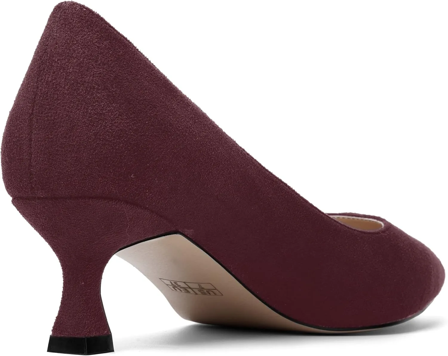 ROSERWISH Womens Slip On Casual Office Suede Pointed Toe Elegant Kitten Low Heel Pumps Dress Shoes 2 Inch