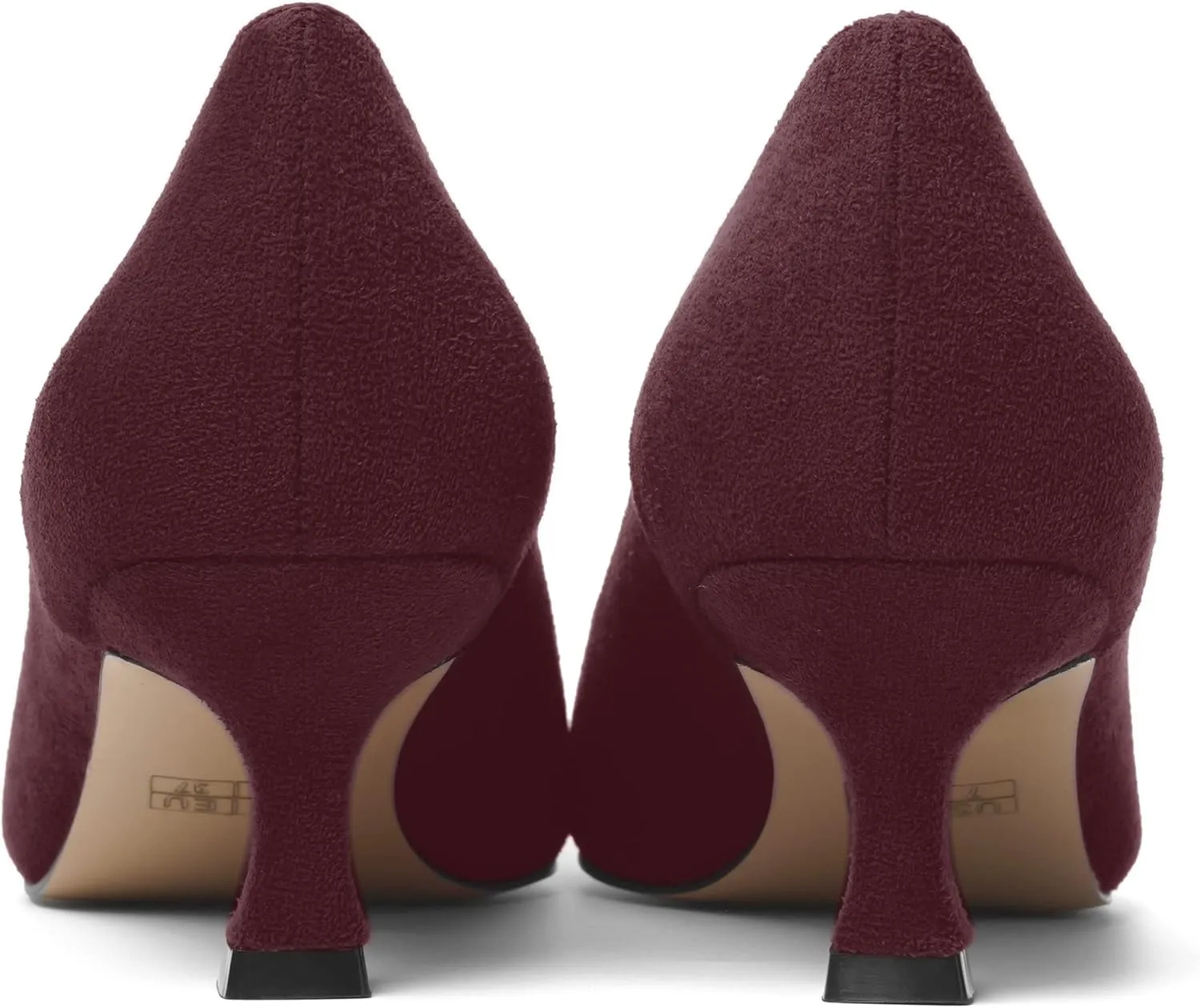 ROSERWISH Womens Slip On Casual Office Suede Pointed Toe Elegant Kitten Low Heel Pumps Dress Shoes 2 Inch