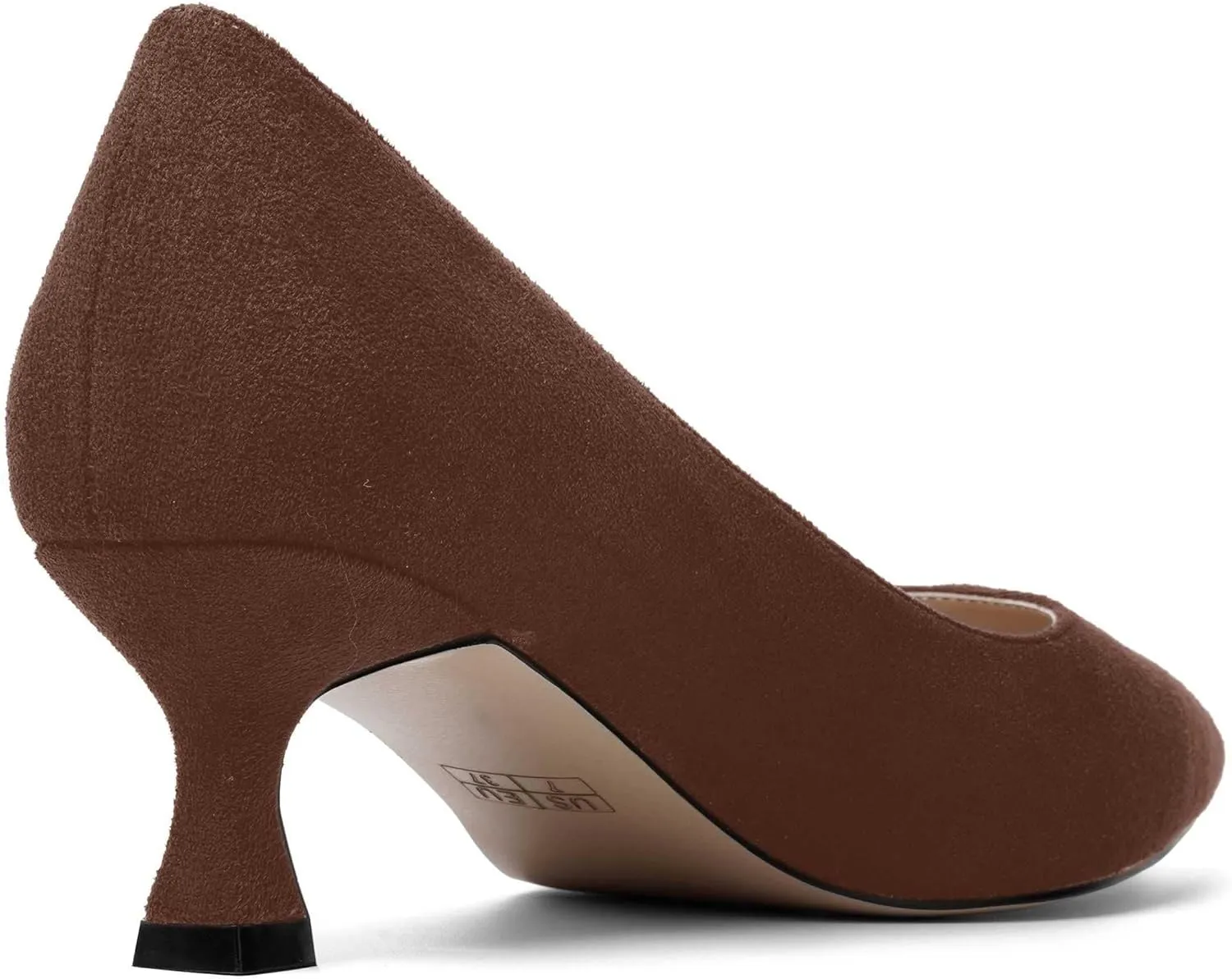ROSERWISH Womens Slip On Casual Office Suede Pointed Toe Elegant Kitten Low Heel Pumps Dress Shoes 2 Inch