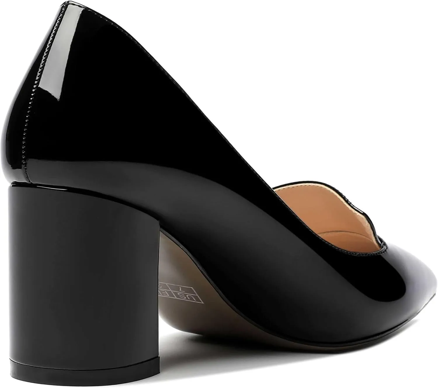 ROSERWISH Womens Slip On Pointed Toe Elegant Sexy Patent Party Chunky High Heel Pumps Dress Shoes 2.5 Inch