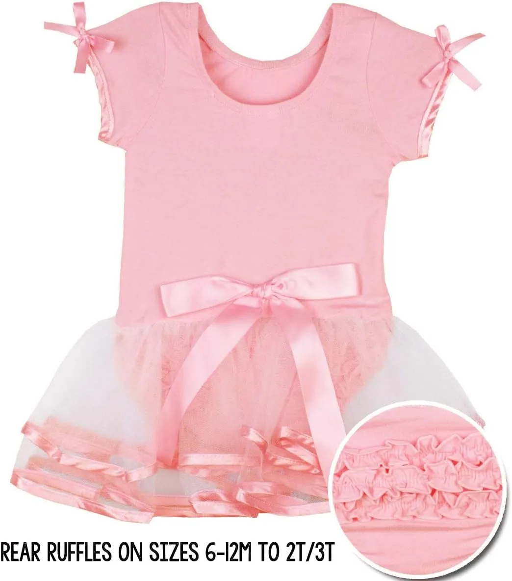 RuffleButts® Girls Ruffled Dancewear Tutu Leotard