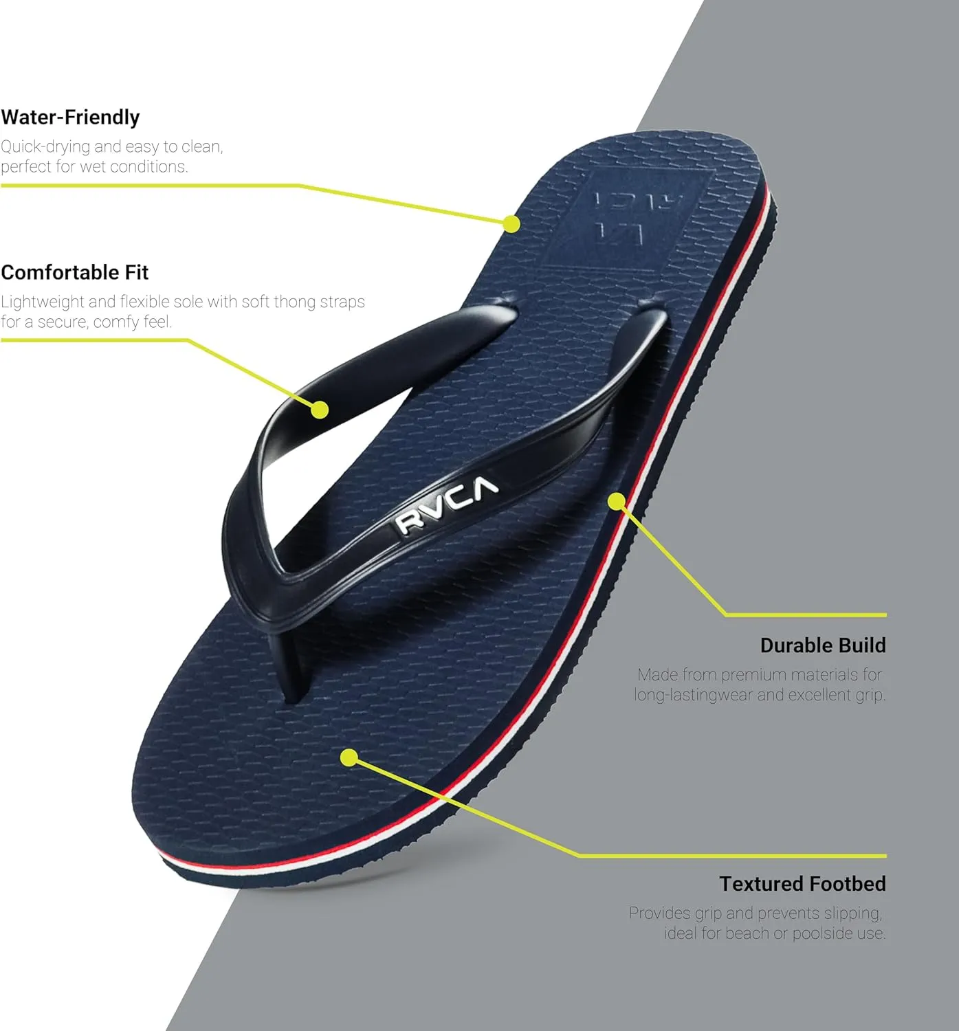 RVCA Men's All The Way Sandal Flip-Flop