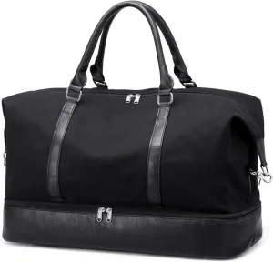 S-ZONE Weekender Bags for Women and Men Travel Duffel Bags with Shoe Compartment Overnight Carry on Duffle Tote Bag
