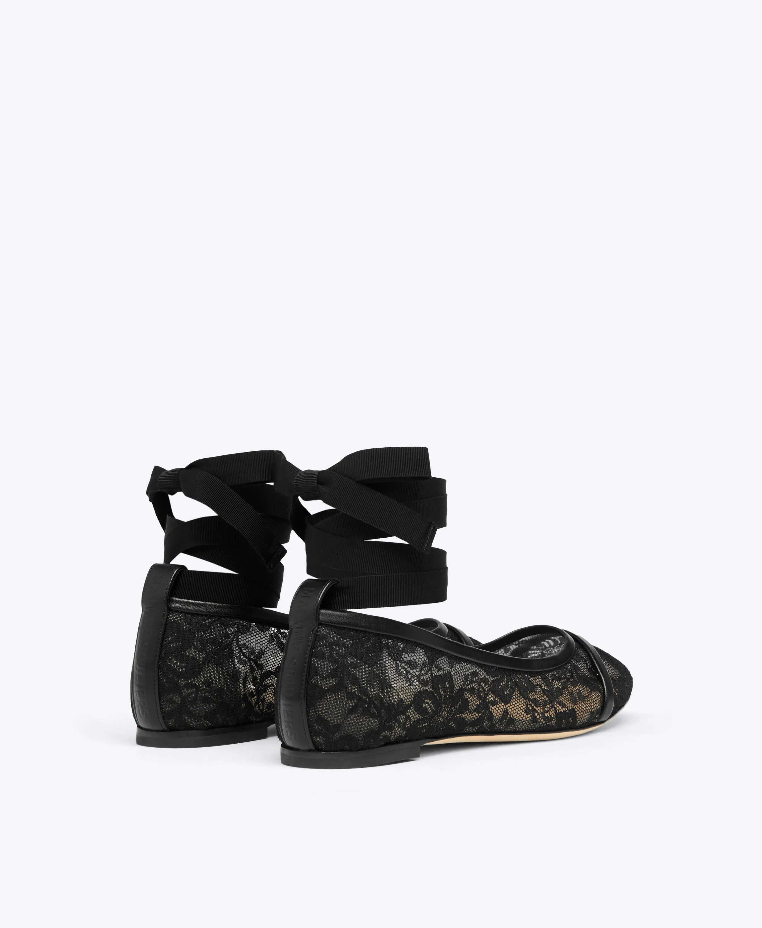 Sabina Black Lace Flat Pumps