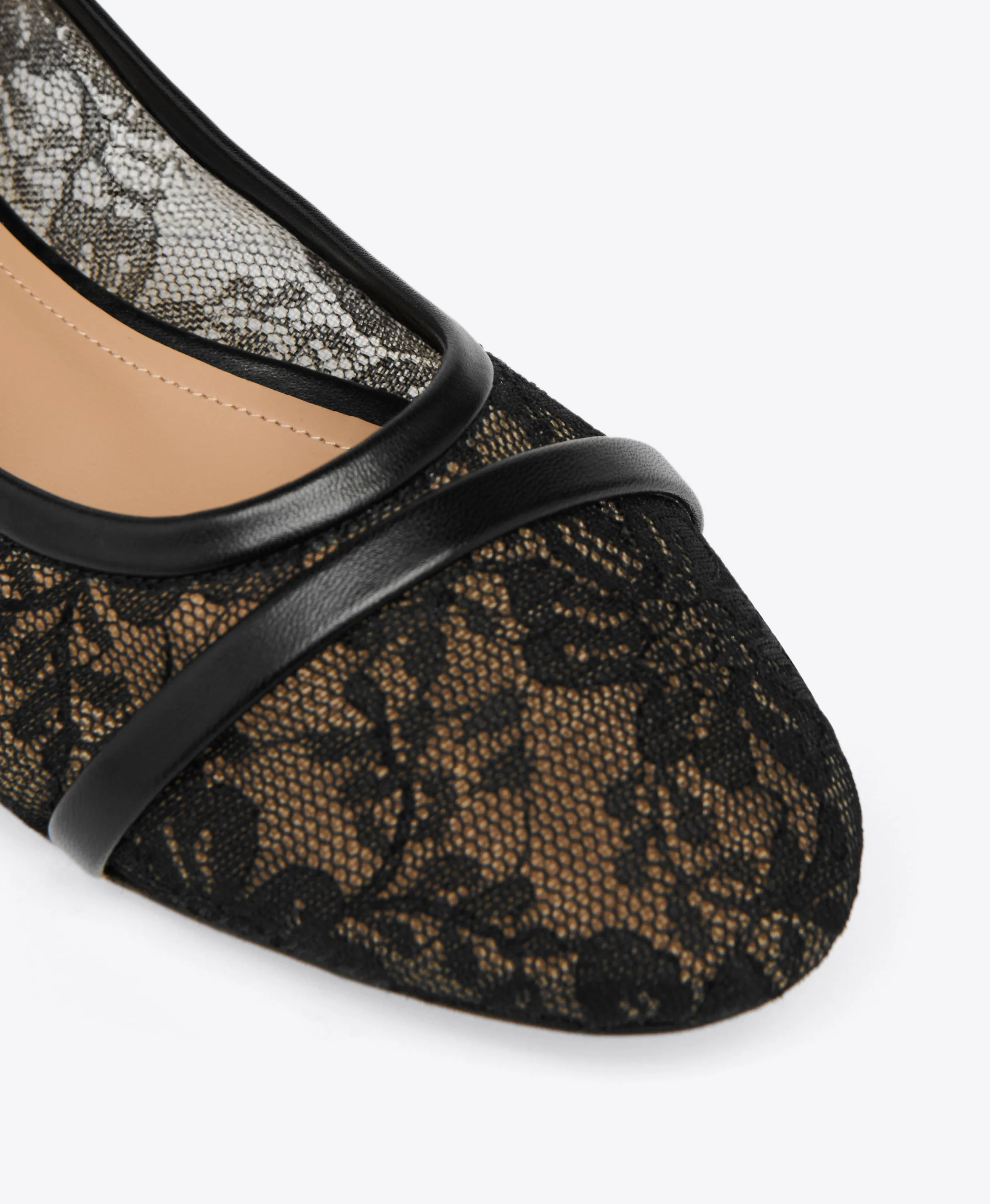 Sabina Black Lace Flat Pumps