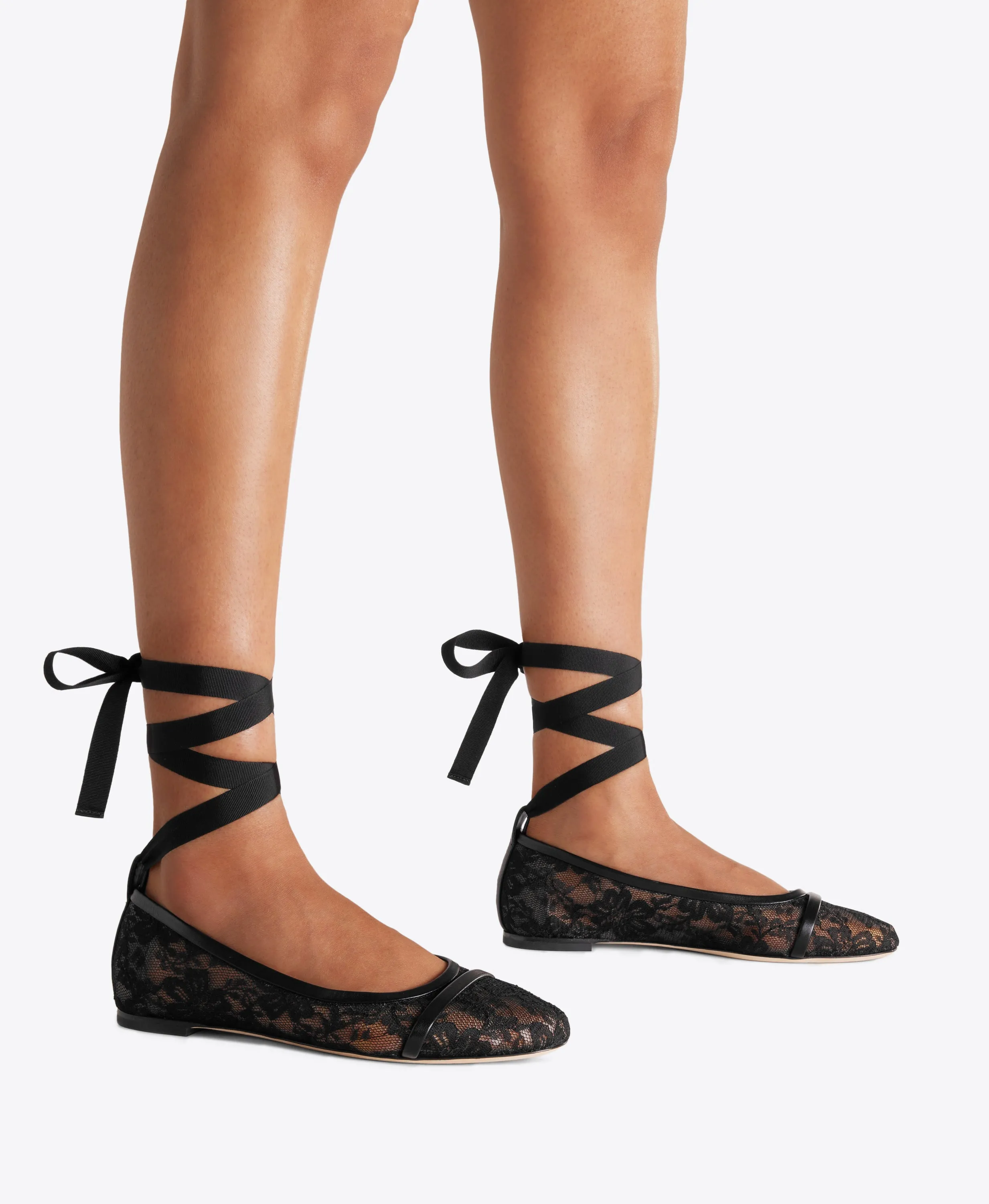 Sabina Black Lace Flat Pumps