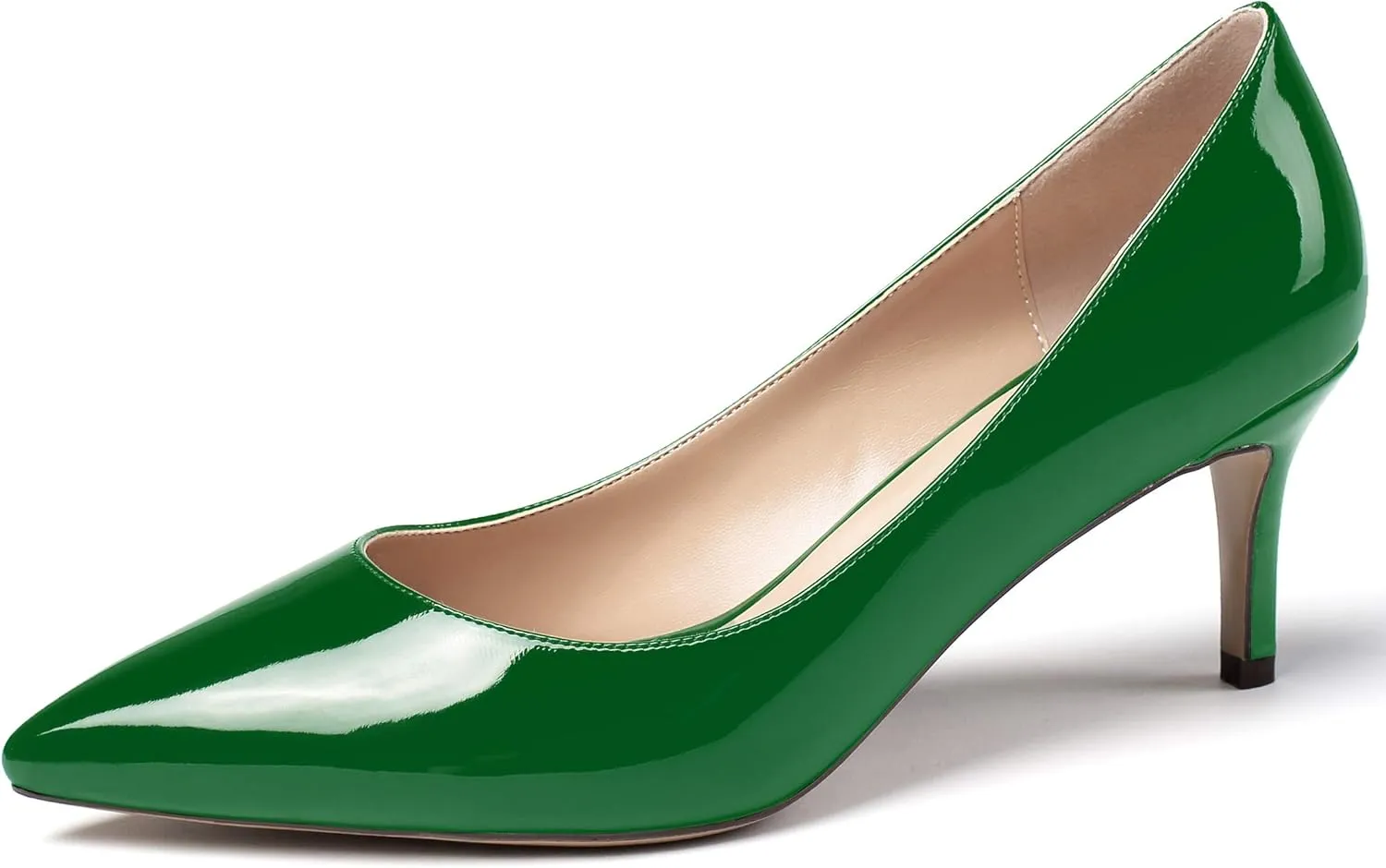SAMMITOP Women's Pointed Toe Mid Heel Classic Pumps Slip On Elegant Formal Party Dress Shoes