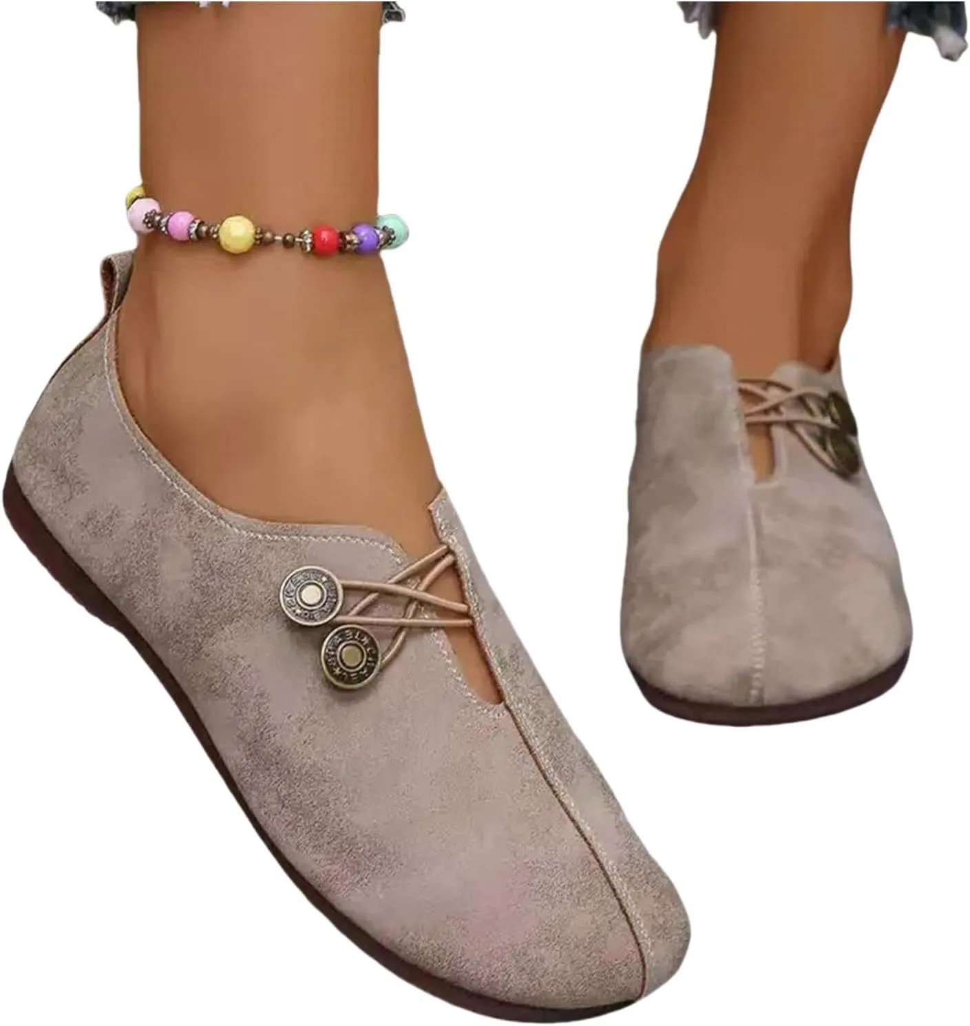 Sandals for Women 2025 Retro Loafers Dressy Comfortable Closed Toe Ballet Flats Summer Casual Breathable Boat Shoes Footwear