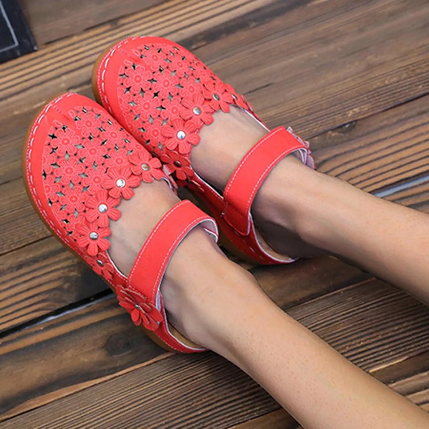 Sandals Womens, Mules for Women Dressy Summer Closed Toe Wedge Sandals Casual Slip On Comfortable Slides Cute Sandal