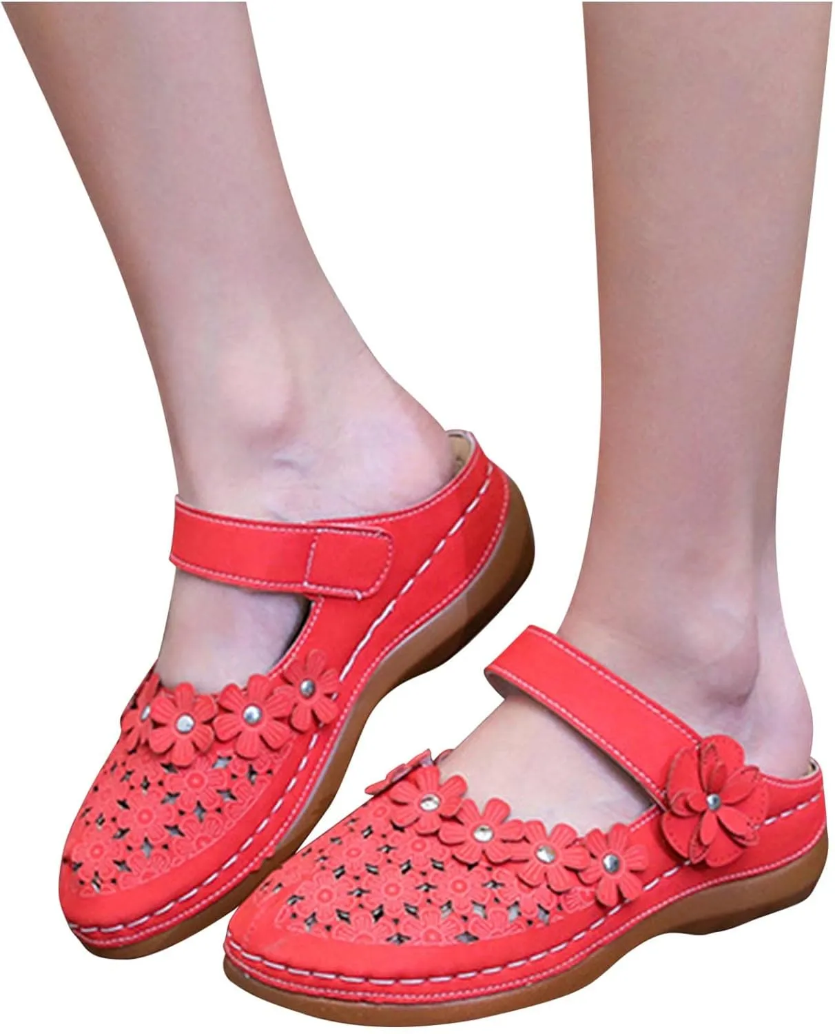 Sandals Womens, Mules for Women Dressy Summer Closed Toe Wedge Sandals Casual Slip On Comfortable Slides Cute Sandal